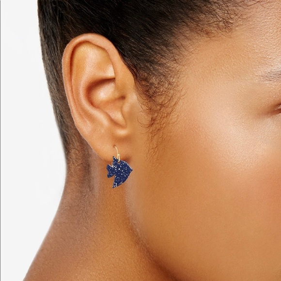 NWT ALFANI BLUE TROPICAL FISH DROP EARRINGS - Picture 2 of 6